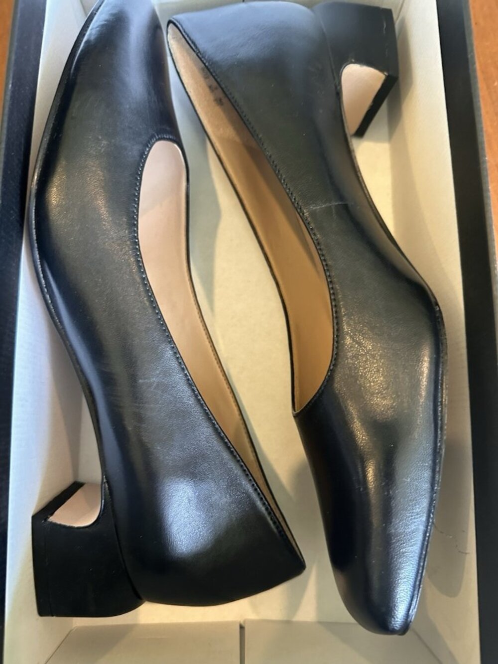 Naturalizer 27 Edit Square Toe Florence Heel Pumps Black Leather Sz 8W NWT - Picture 4 of 6